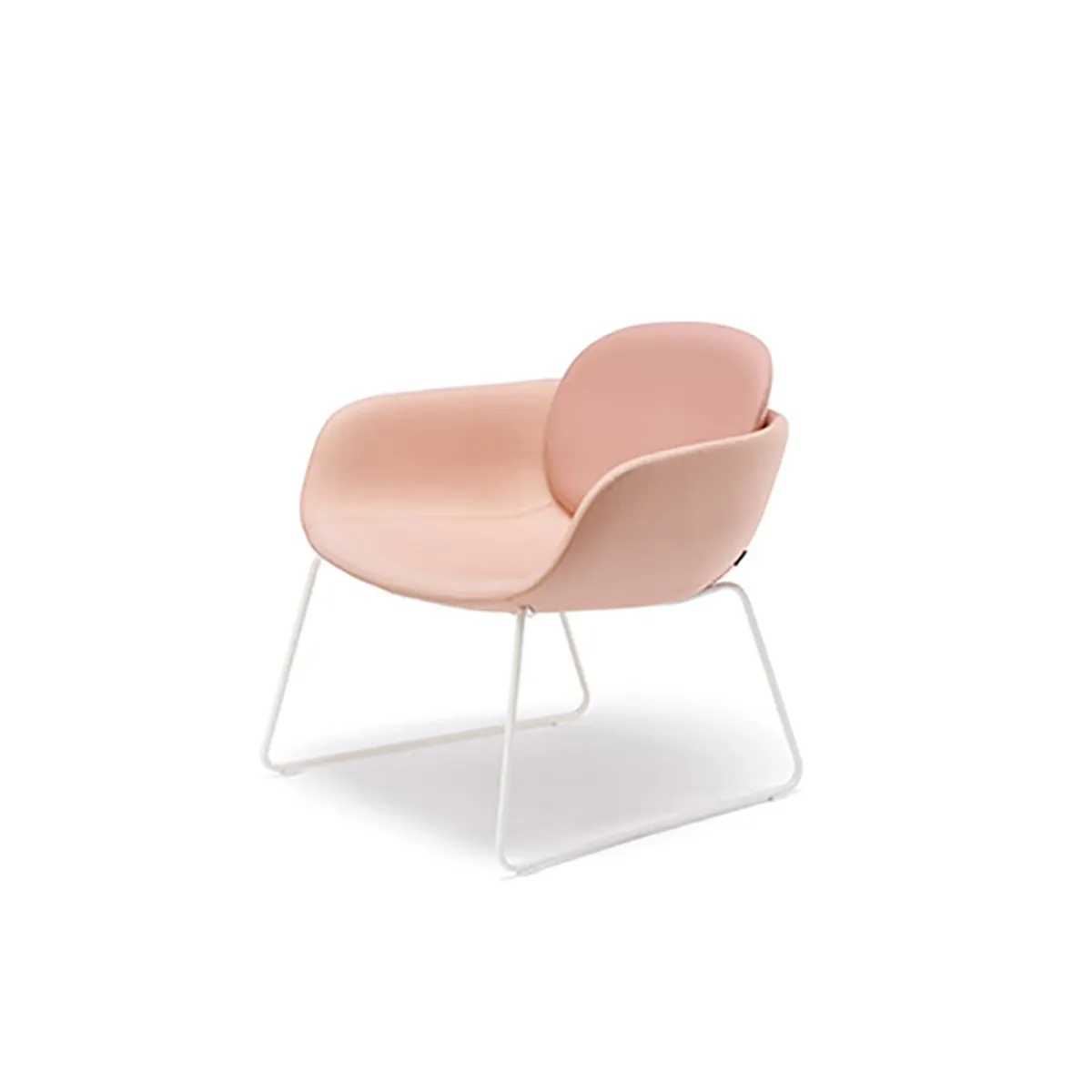 lyre-lounge-chair-with-sled-base-and-pink-upholstery