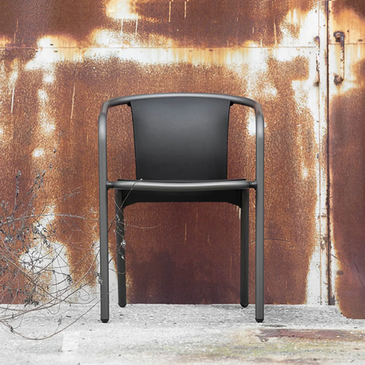 Mare Armchair For Outdoors In Matte Black Finish