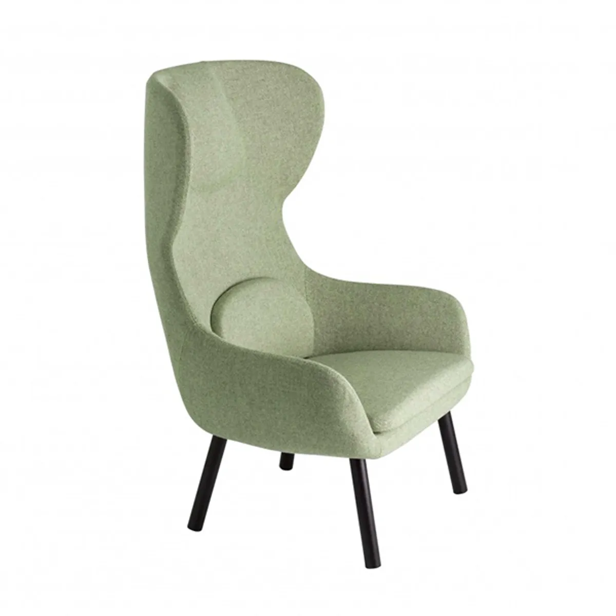 Myra Wing Back Chair In Green With Wooden Legs 682