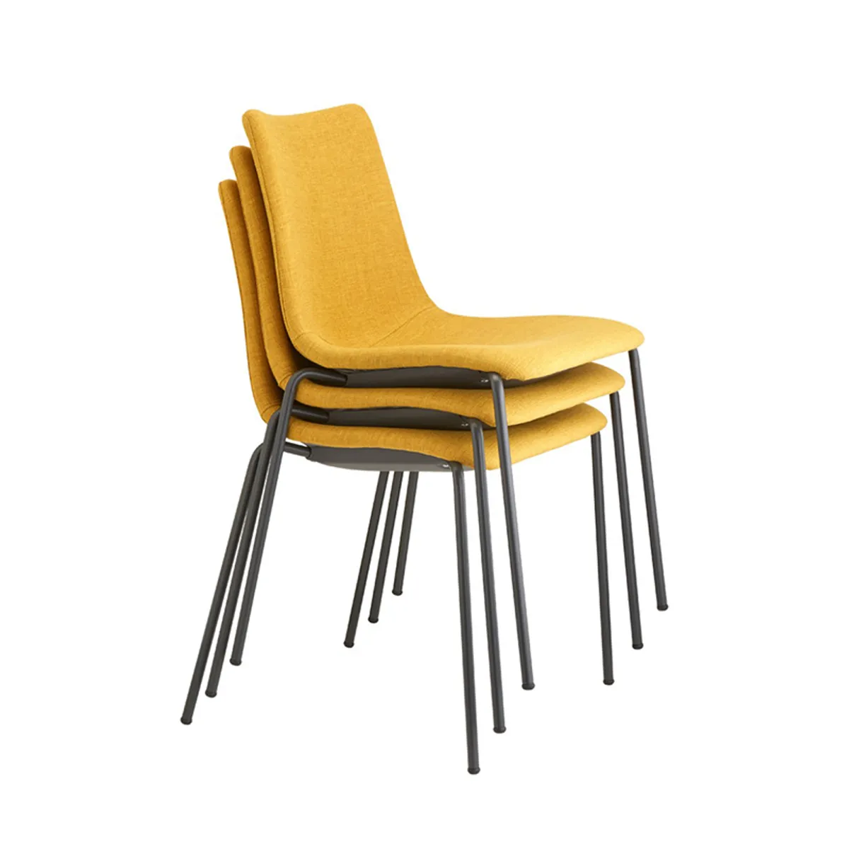 Selina Side Chair With Black Metal Legs And Yellow Upholstery Stackable Upholstered Furniture By Insideoutcontracts