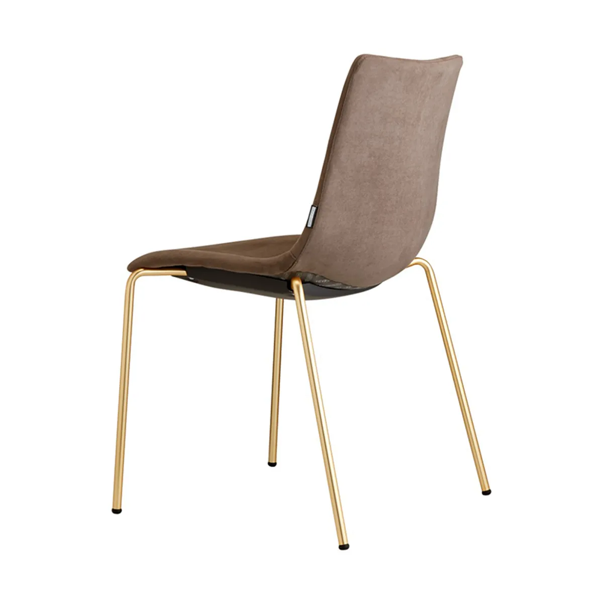 Selina Side Chair With Gold Metal Legs And Taupe Upholstery Stackable Chair For Cafes And Restaurants By Insideoutcontracts