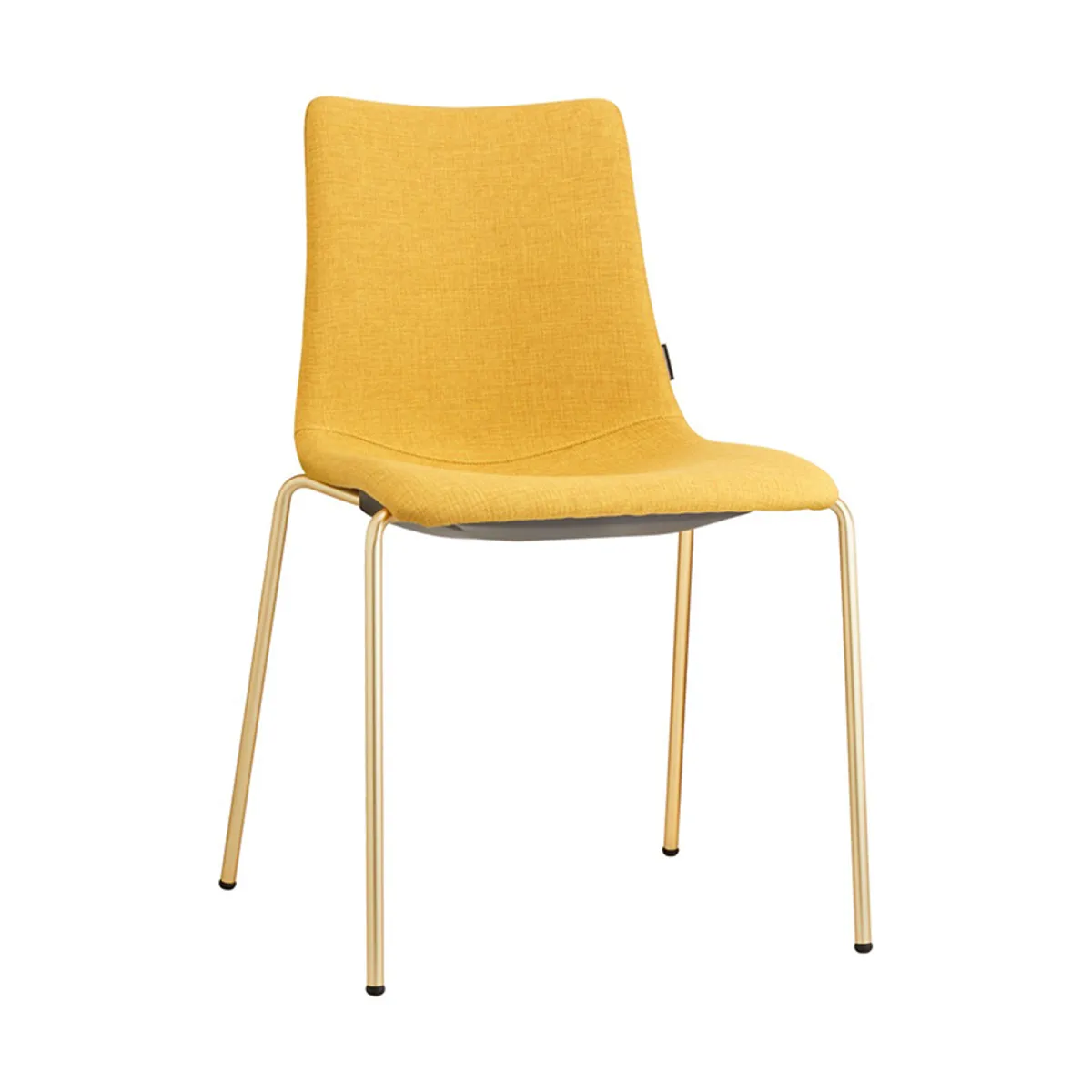 Selina Side Chair With Metal Legs And Yellow Upholstery Stacking Chair For Cafes By Insideoutcontracts