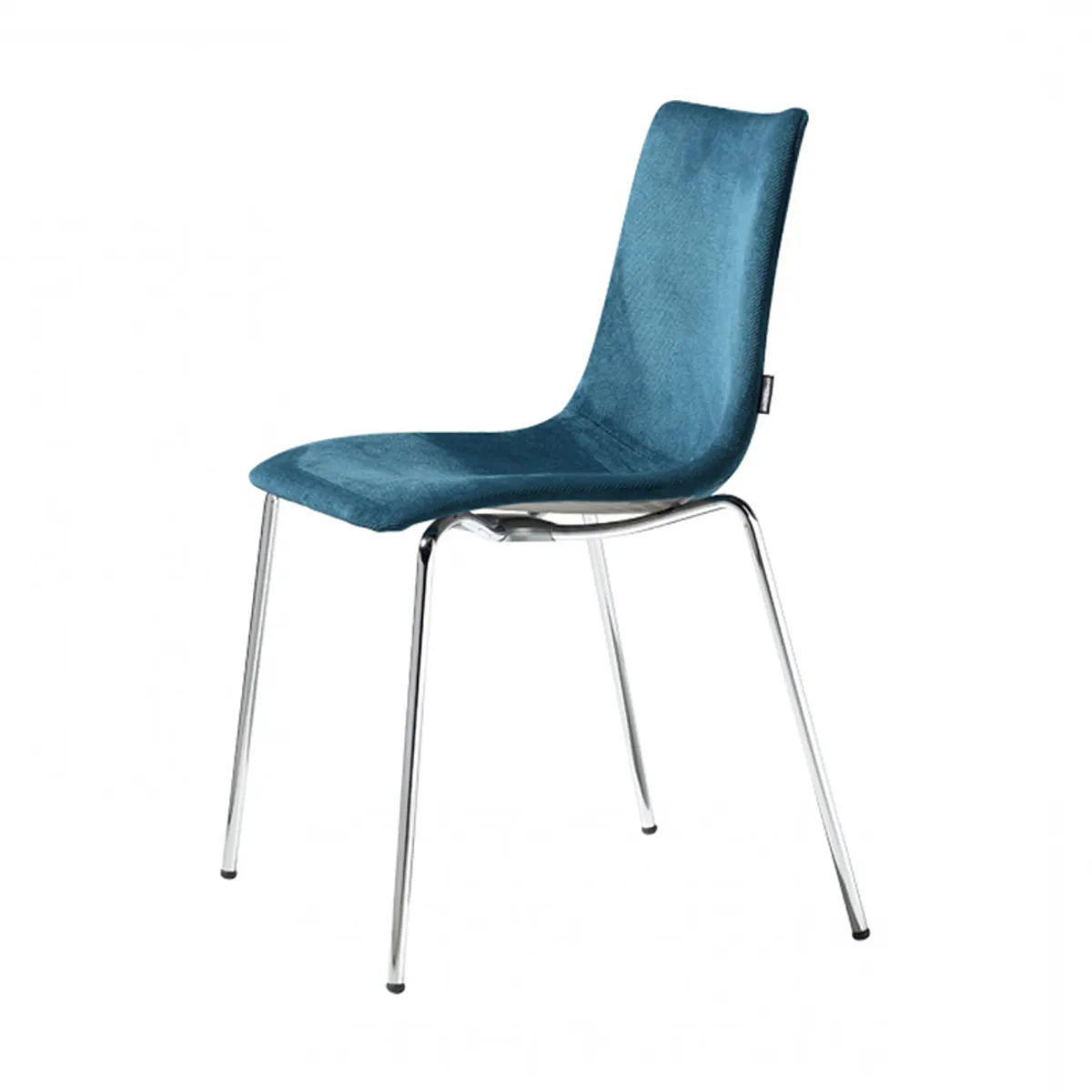 Selina Side Chair With Silver Metal Legs And Blue Velvet Upholstery Furniture For Cafes By Insideoutcontracts