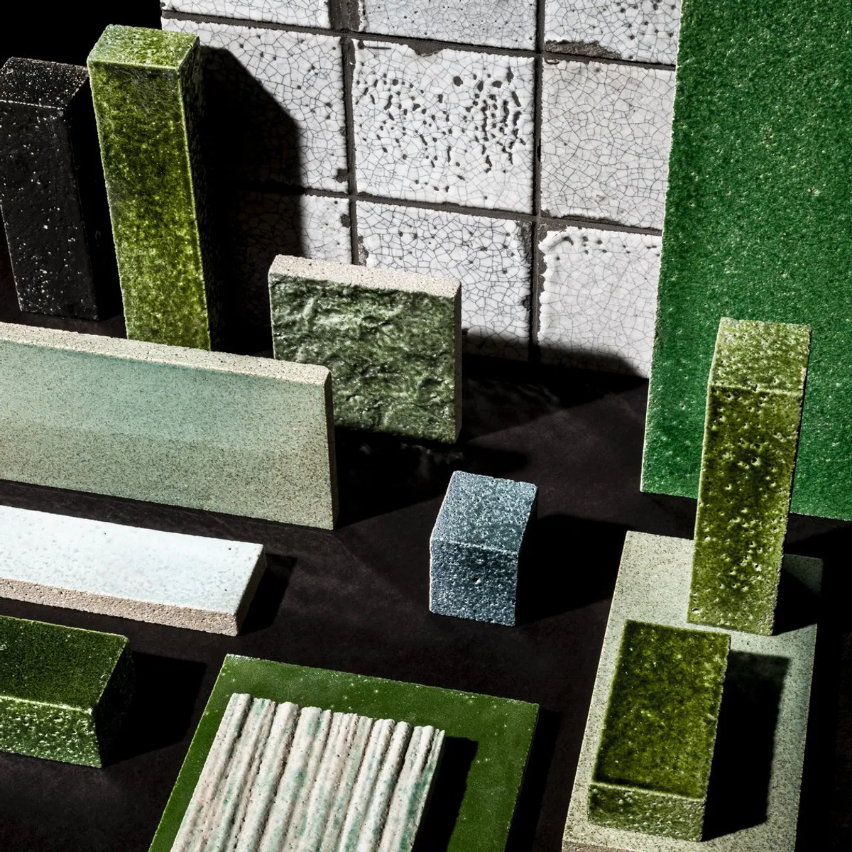 Silicastone Samples Crackled Surface Green Inside Out Contracts
