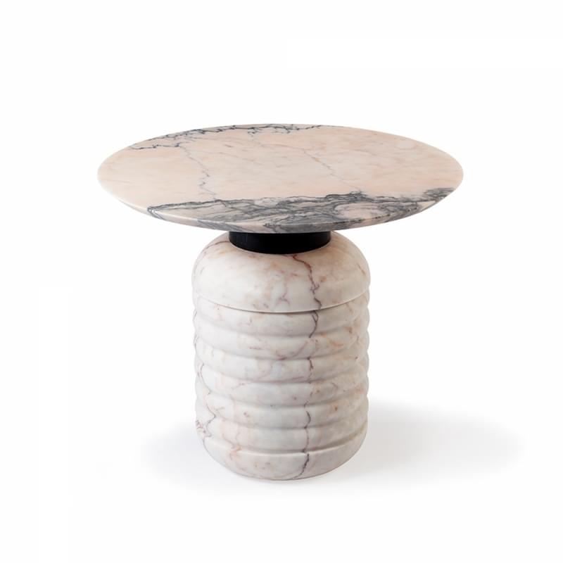 zeus side table marble 70s inspired furniture InsideOutContracts
