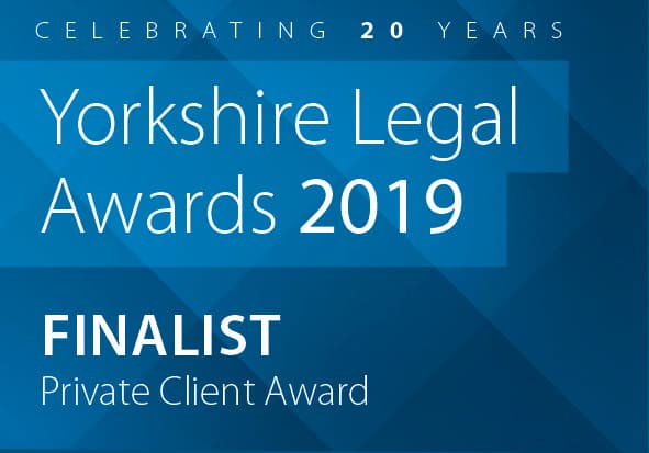 Yorkshire Legal Awards 2019 finalist logo - Private Client