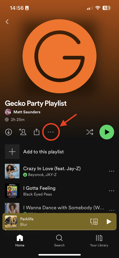 Sharing a Spotify Playlist Step 1