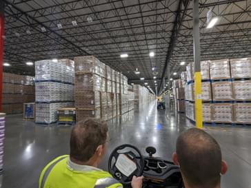 TeamSense Road Trip – Making the Invisible Hand Visible in Third-Party Logistics (3PL) Touring a warehouse on a golf cart