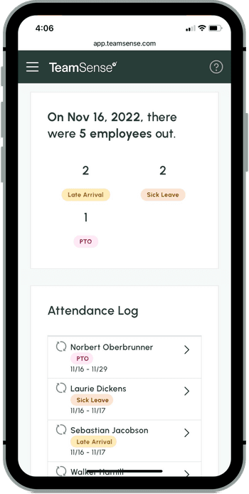 Team Leader Attendance Mobile w Frame Sept 2023