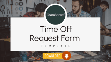 An image with text reading time off request form template pdf download from TeamSense