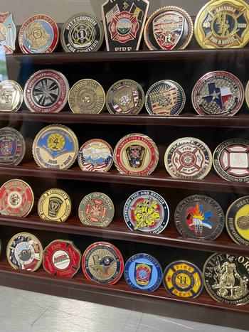 Fire Department Medals Close Up