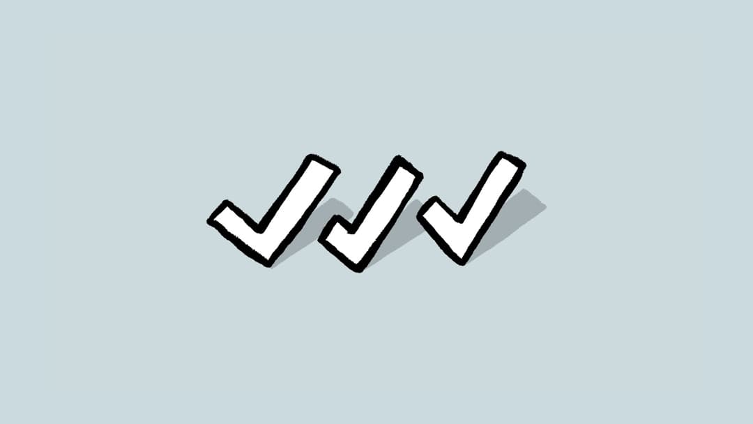 3 checkmarks to illustrate 3 years of Good Work