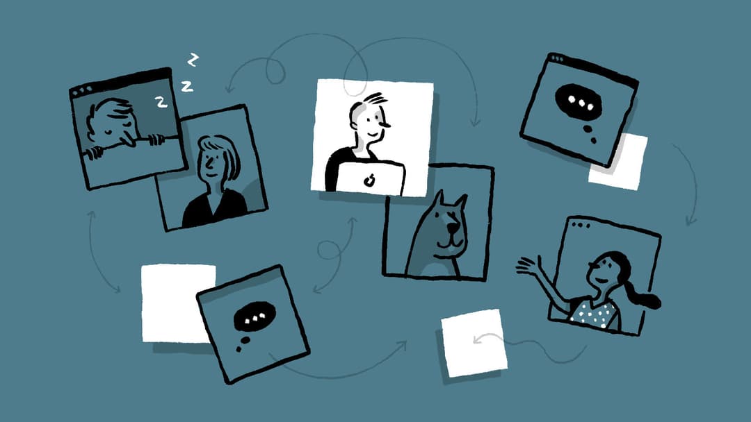 An abstract illustration of a Zoom meeting