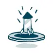 An illustration of a rocket on a launch pad