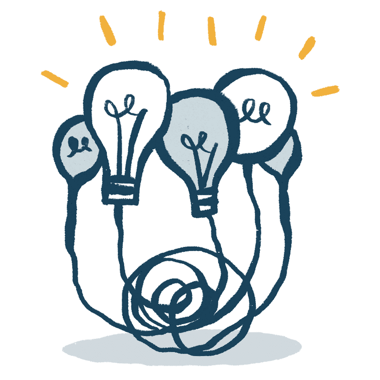 An illustration of 5 lightbulbs