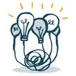 An illustration of light bulbs