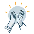 An illustration of high fiving