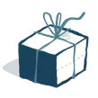 An illustration of a wrapped package gift
