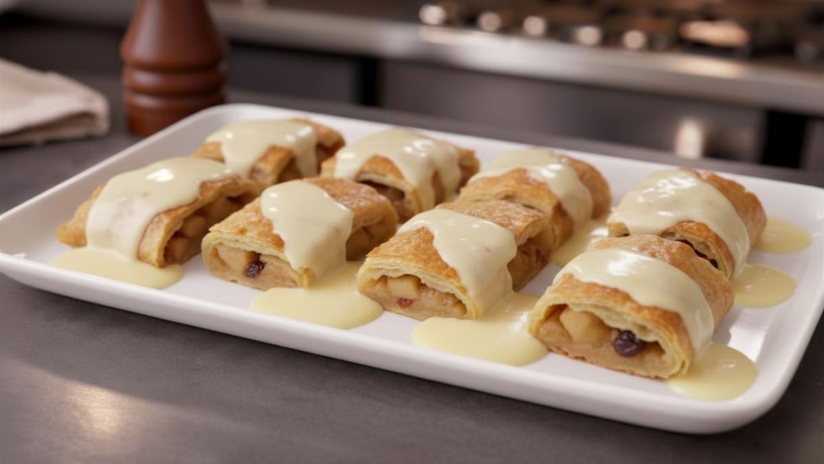 Apfelstrudel mit Vanillesauce