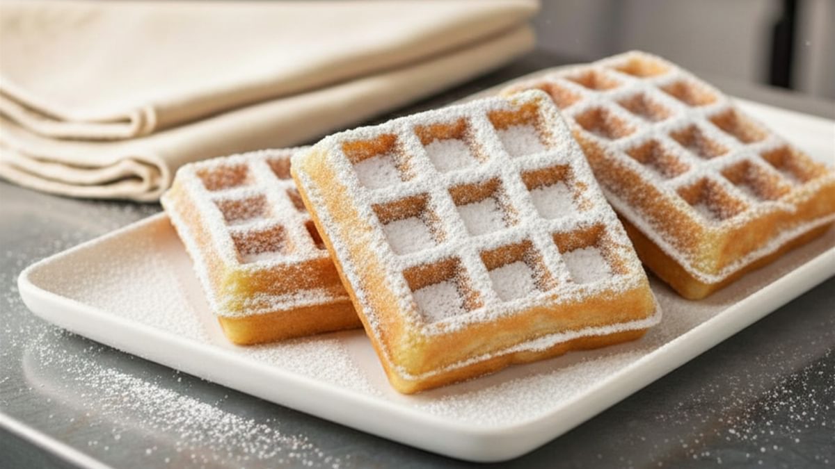 Belgische Waffeln mit Puderzucker