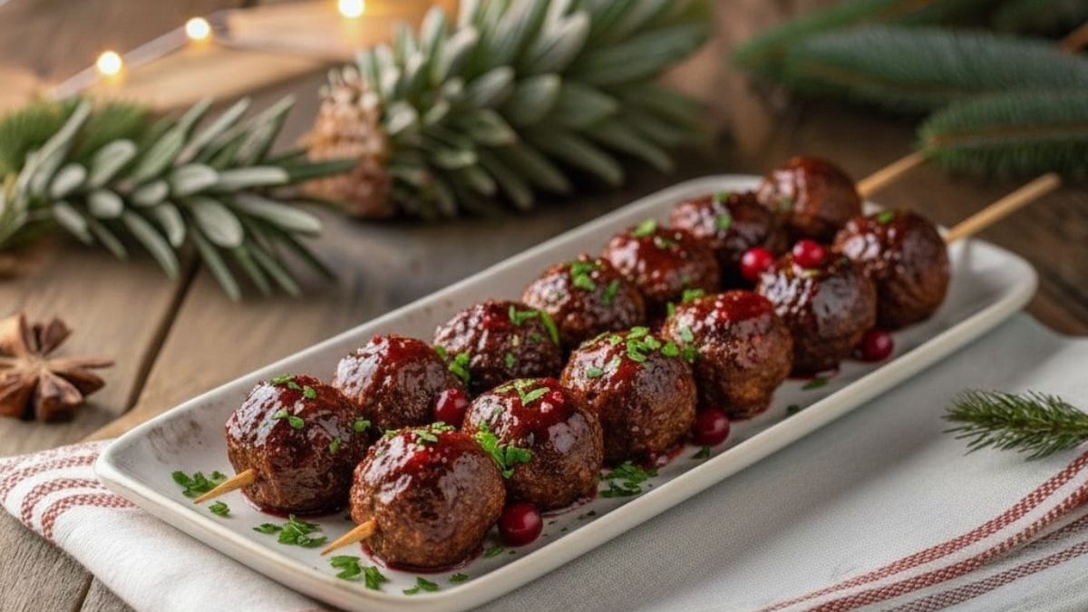 Cranberry Meatball Spieß