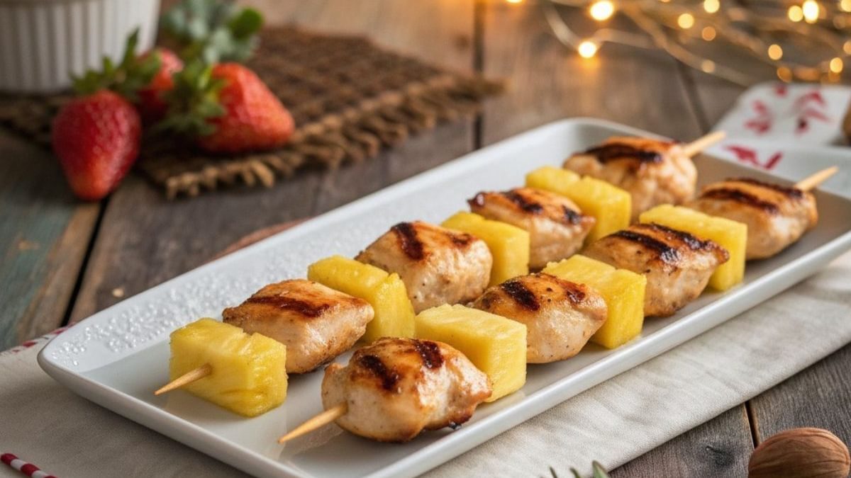 Hähnchenspieß mit Ananas