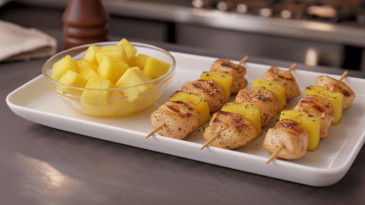 Hähnchenspieß mit Ananas