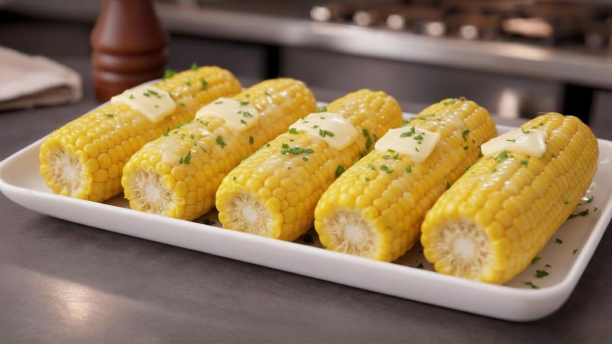 Maiskolben mit veganer Butter roh