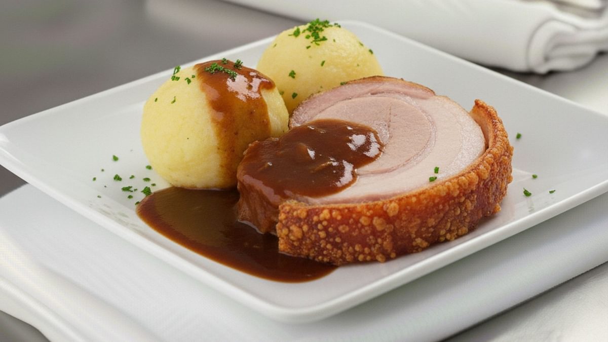 Schweine-Krustenbraten mit Klößen