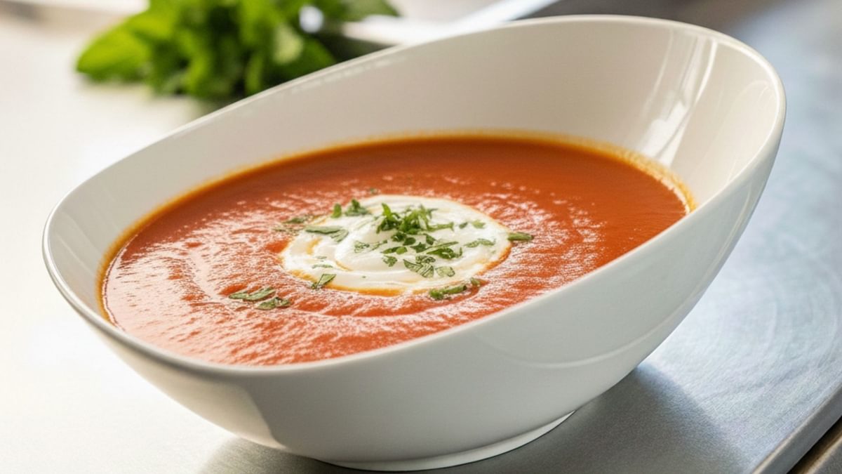 Tomatensuppe mit frischen Kräutern