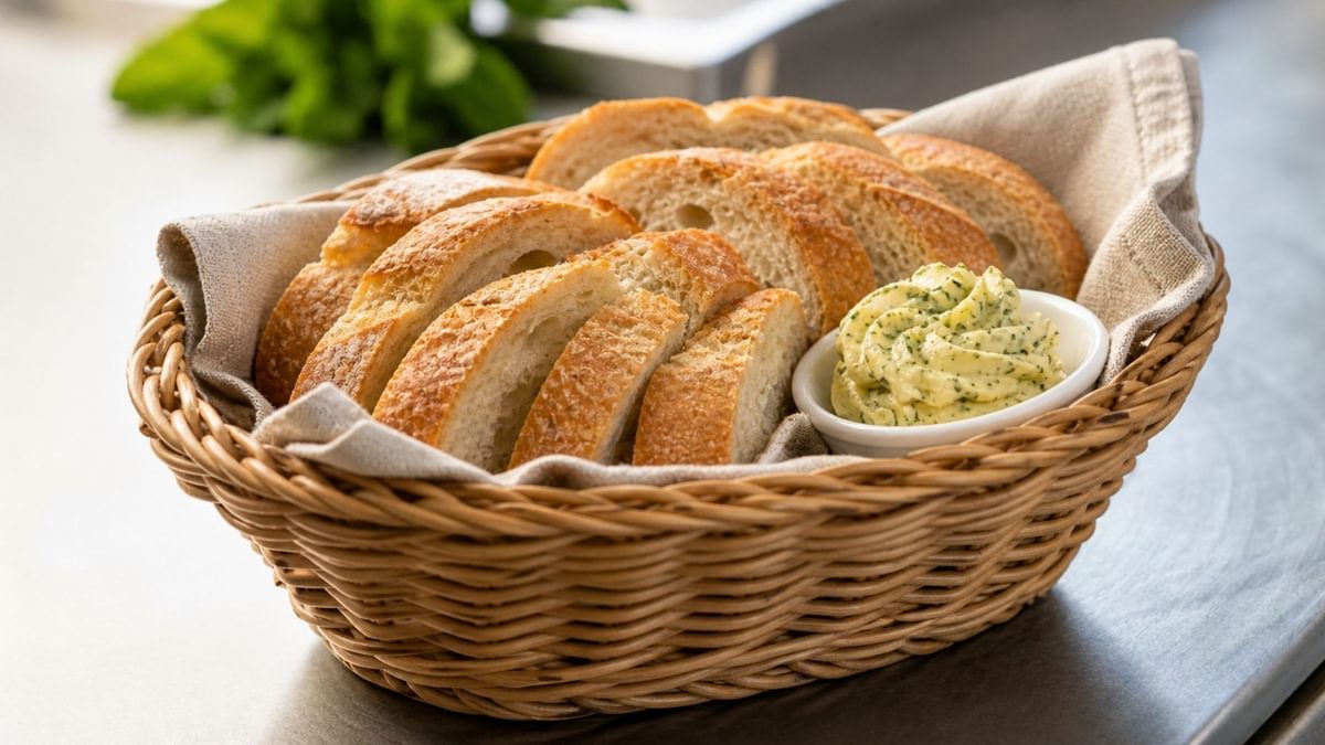 Veganer Brotkorb mit veganer Butter