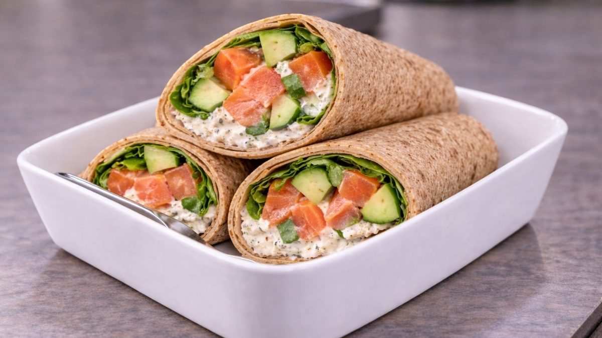 Vollkorn-Wrap mit Lachs