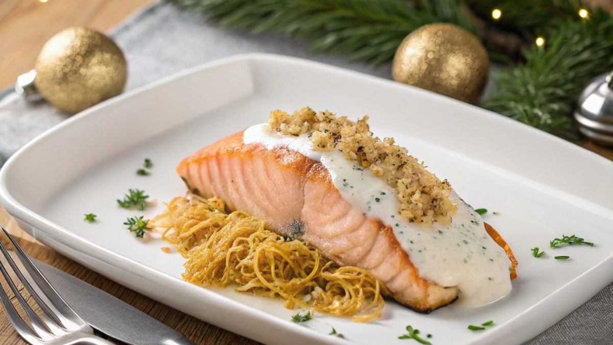 Lachsfilet an meerrettichsouce