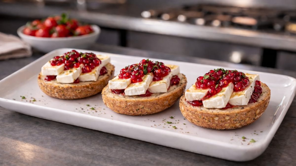 Camembert & Preiselbeeren Brötchenhälften