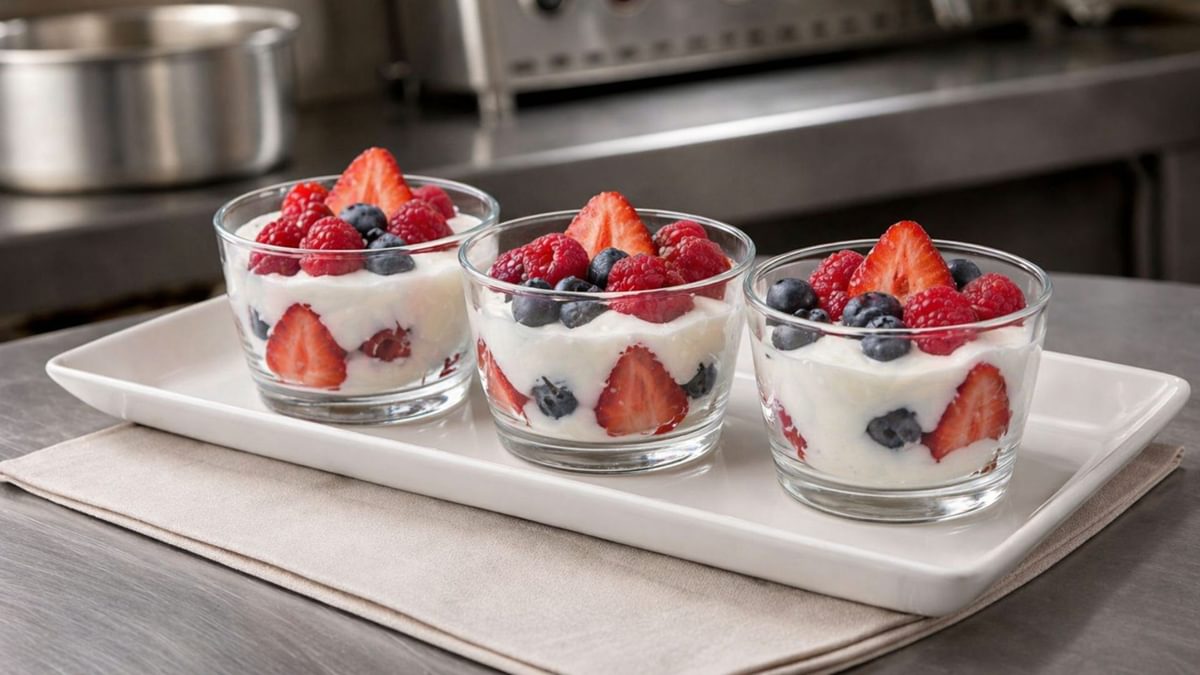 Skyr mit Beeren im Glas