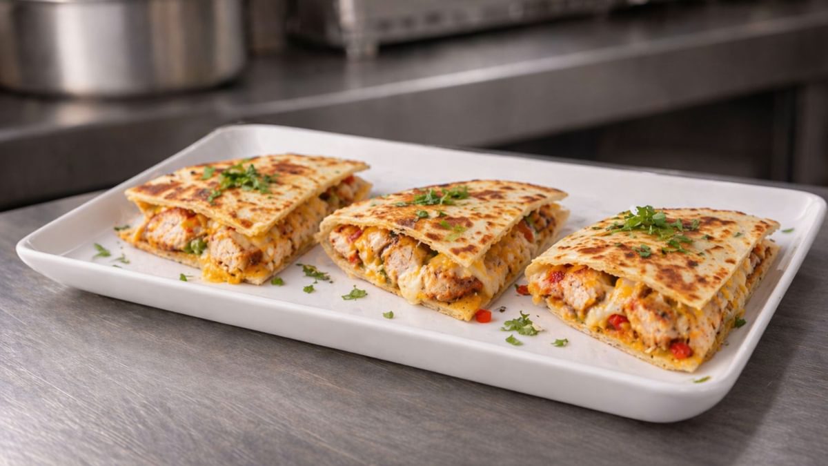 Mini Chicken Quesadillas mit geschmolzenem Käse