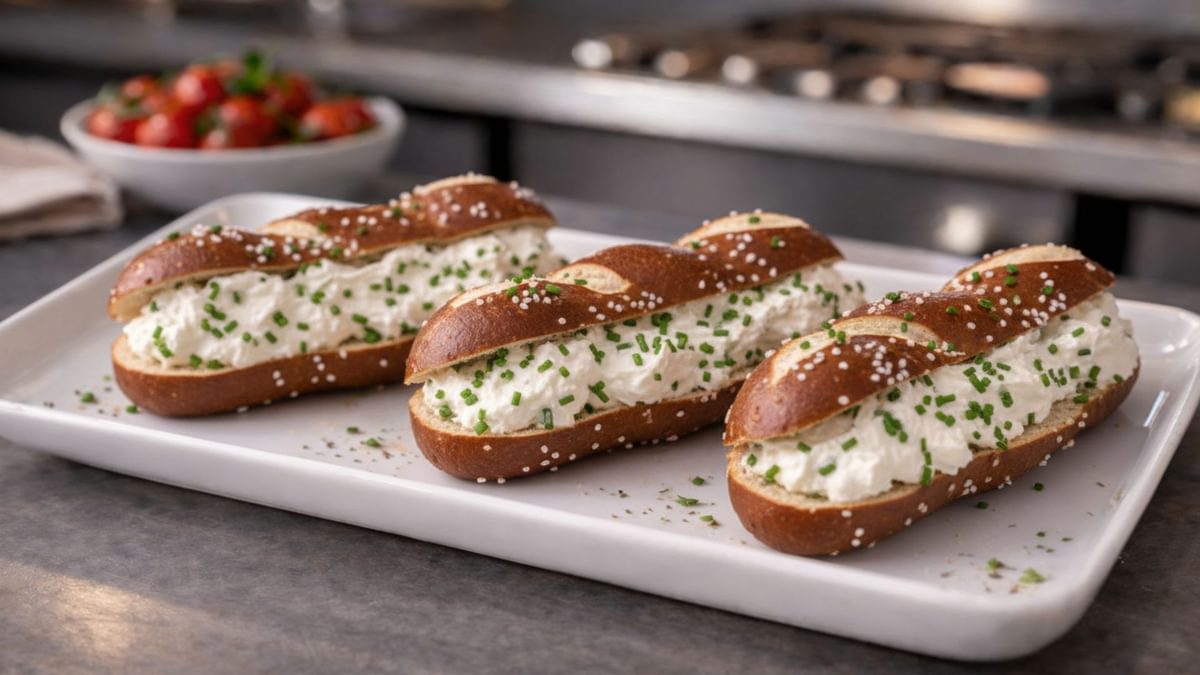 Laugenstange mit Frischkäse & Schnittlauch