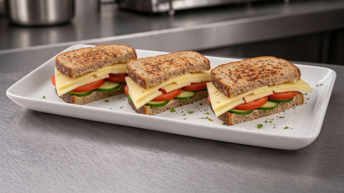 Bergkäse, Tomate & Gurke Landbrot Sandwich