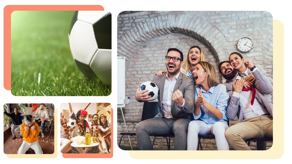 A collage of office viewing images