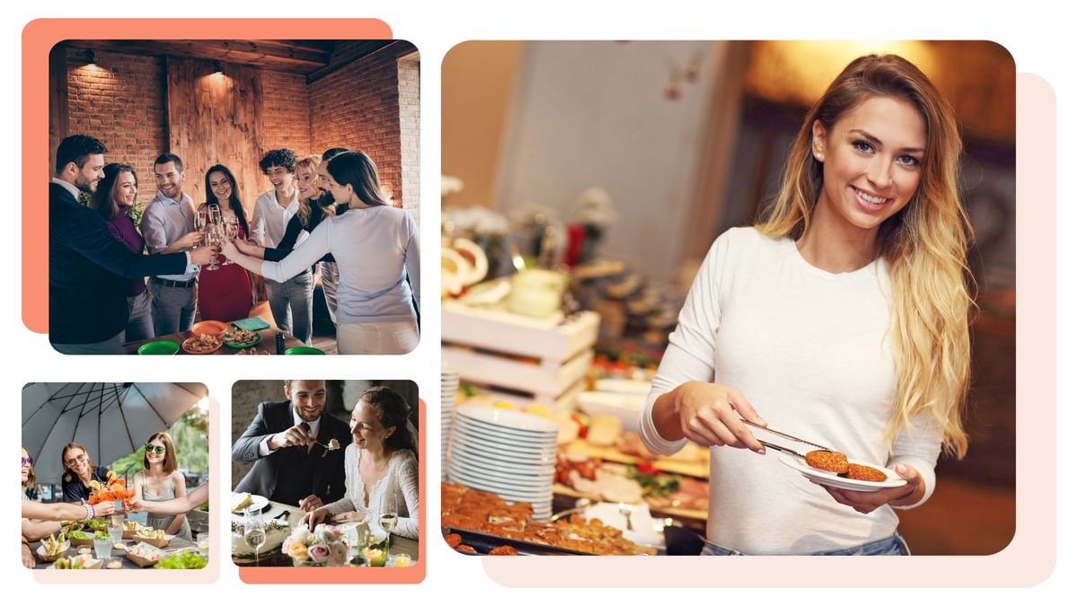 Fotocollage von Catering-Veranstaltungen