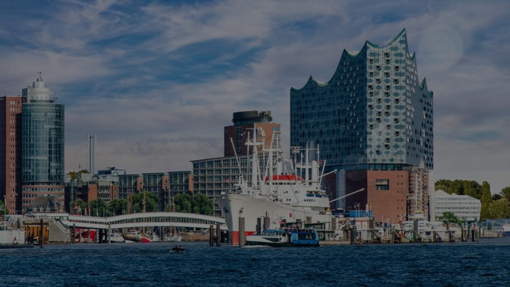 Hamburg skyline shot from the river