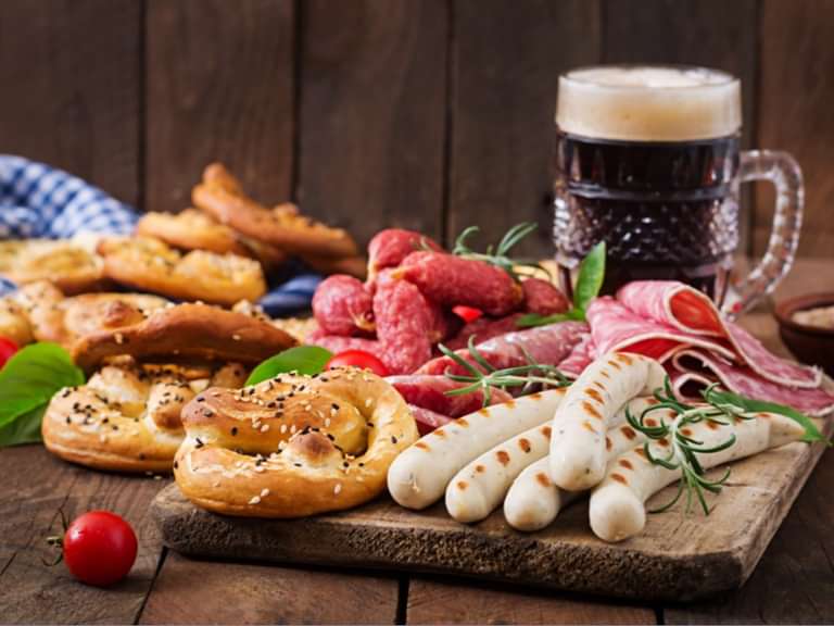 Traditional Bavarian specialties for Oktoberfest
