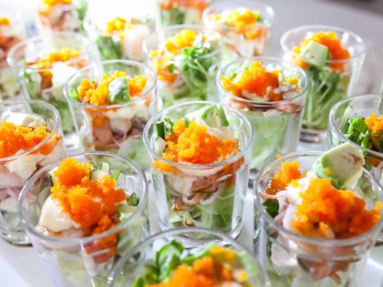 Salad in mini jars