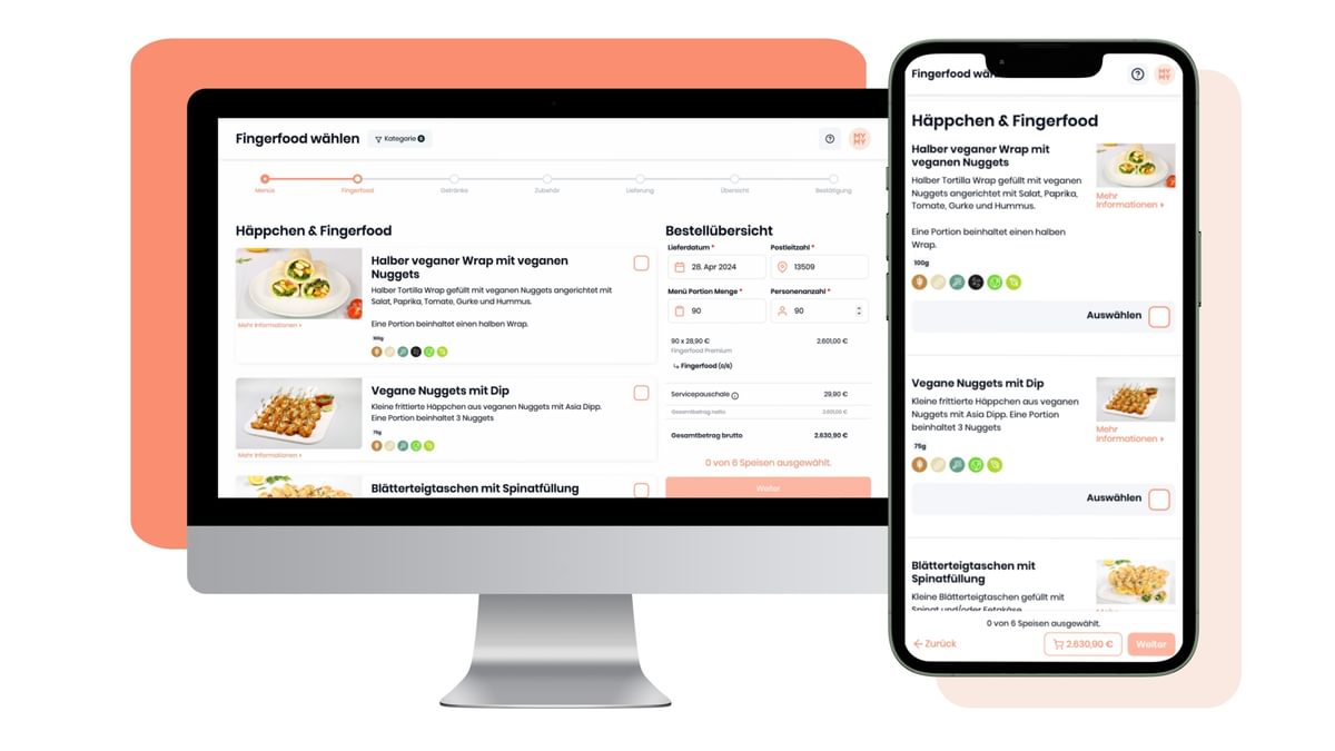 How to order catering online example