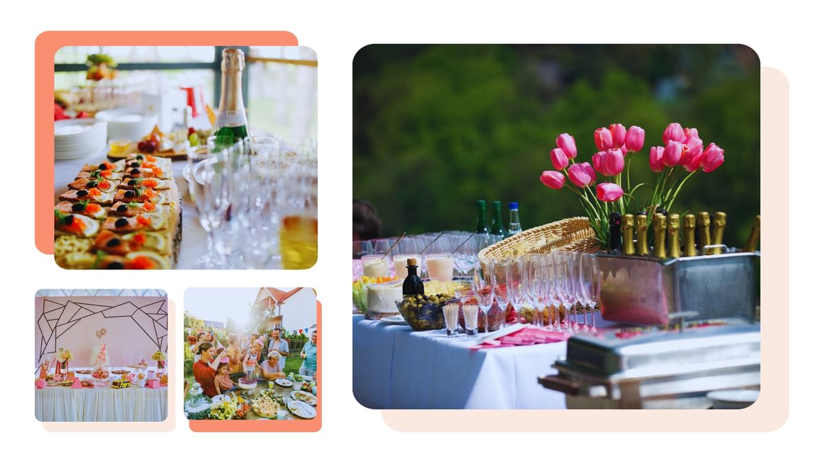 Buffet catering collage