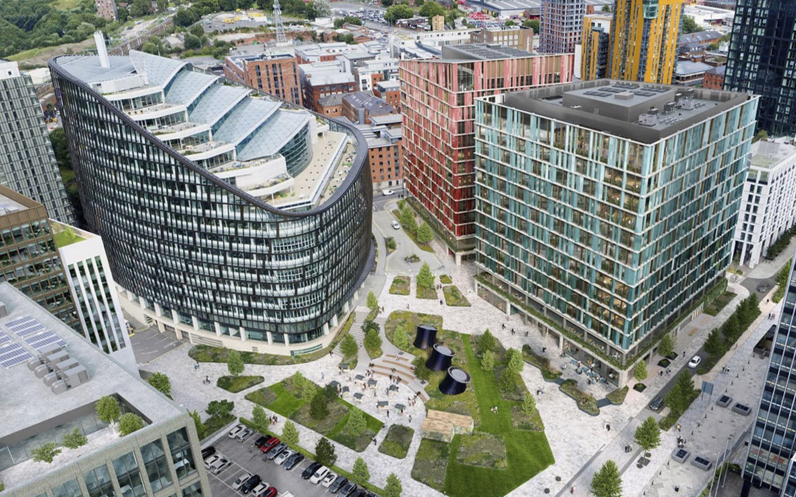 Aerial view of development