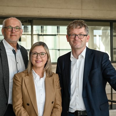 Dr Josef Boeck Nemetschek Innovationsstiftung Tanja Kufner Nemetschek Group Prof Dr Helmut Schoenenberger CEO at Munich Urban Colab Copyright Charlotte Karsch