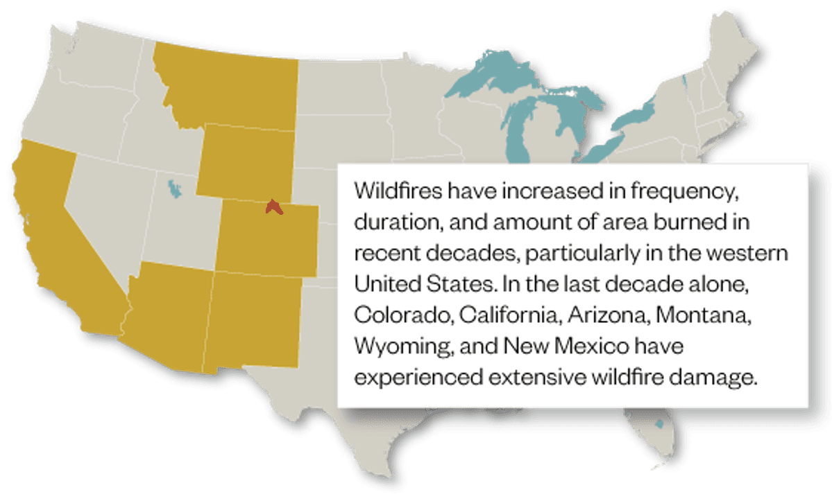 US Map wildfires