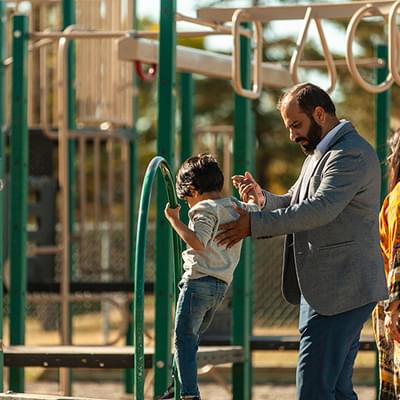 Family on trail and playground 6