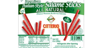 Citterio brand Premium Italian-Style Salame Sticks Salmonella Outbreak